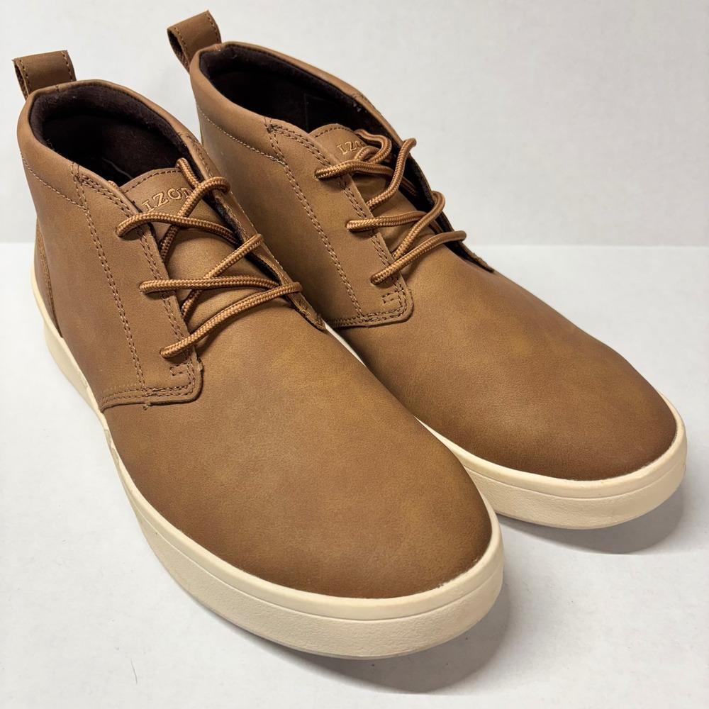 New IZOD Mens Chukka Boots Size 11 Brown Memory Foam Sneaker Hybrid Read